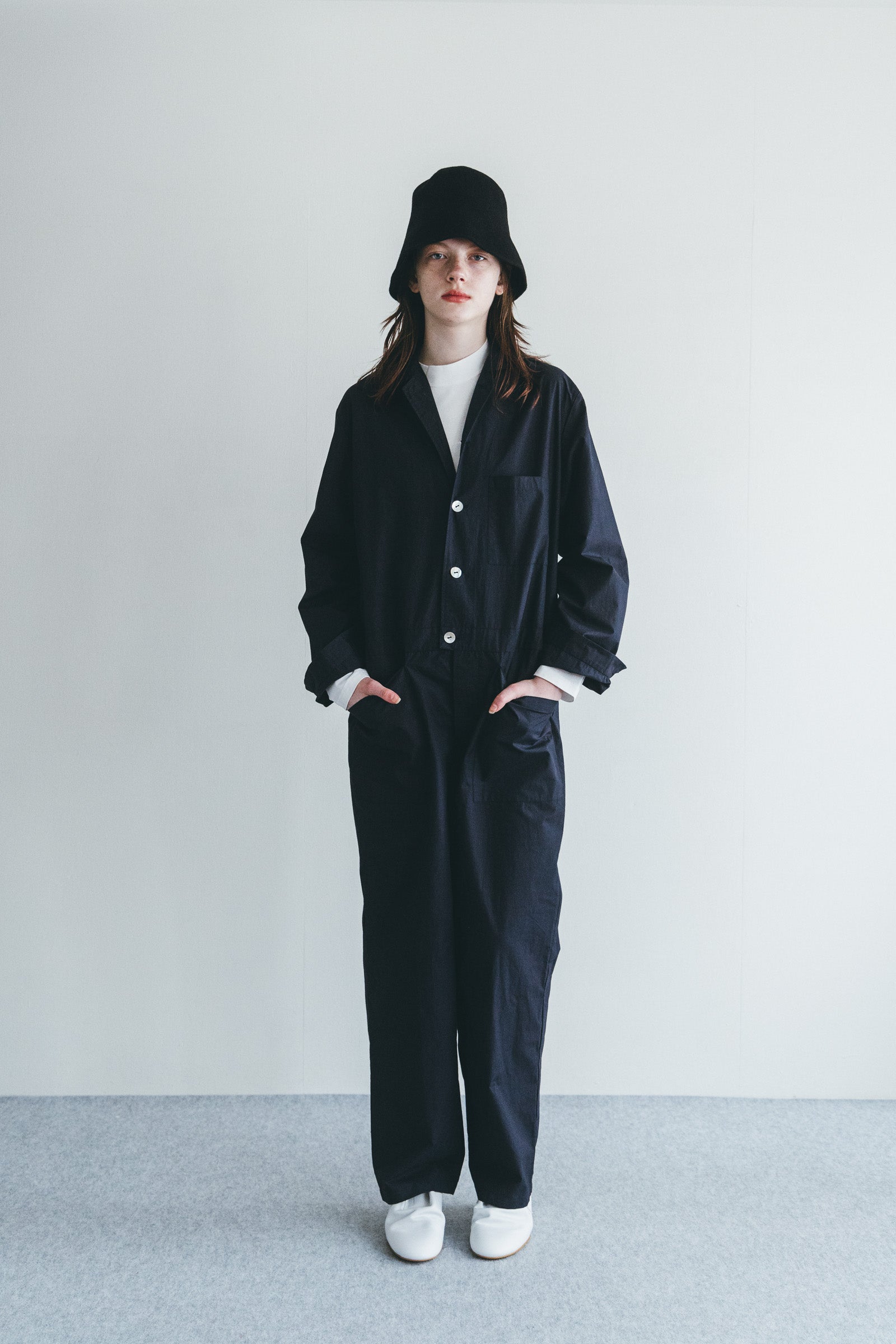 Women Relaxed Fit Buttoned Straight Jumpsuit - Navy