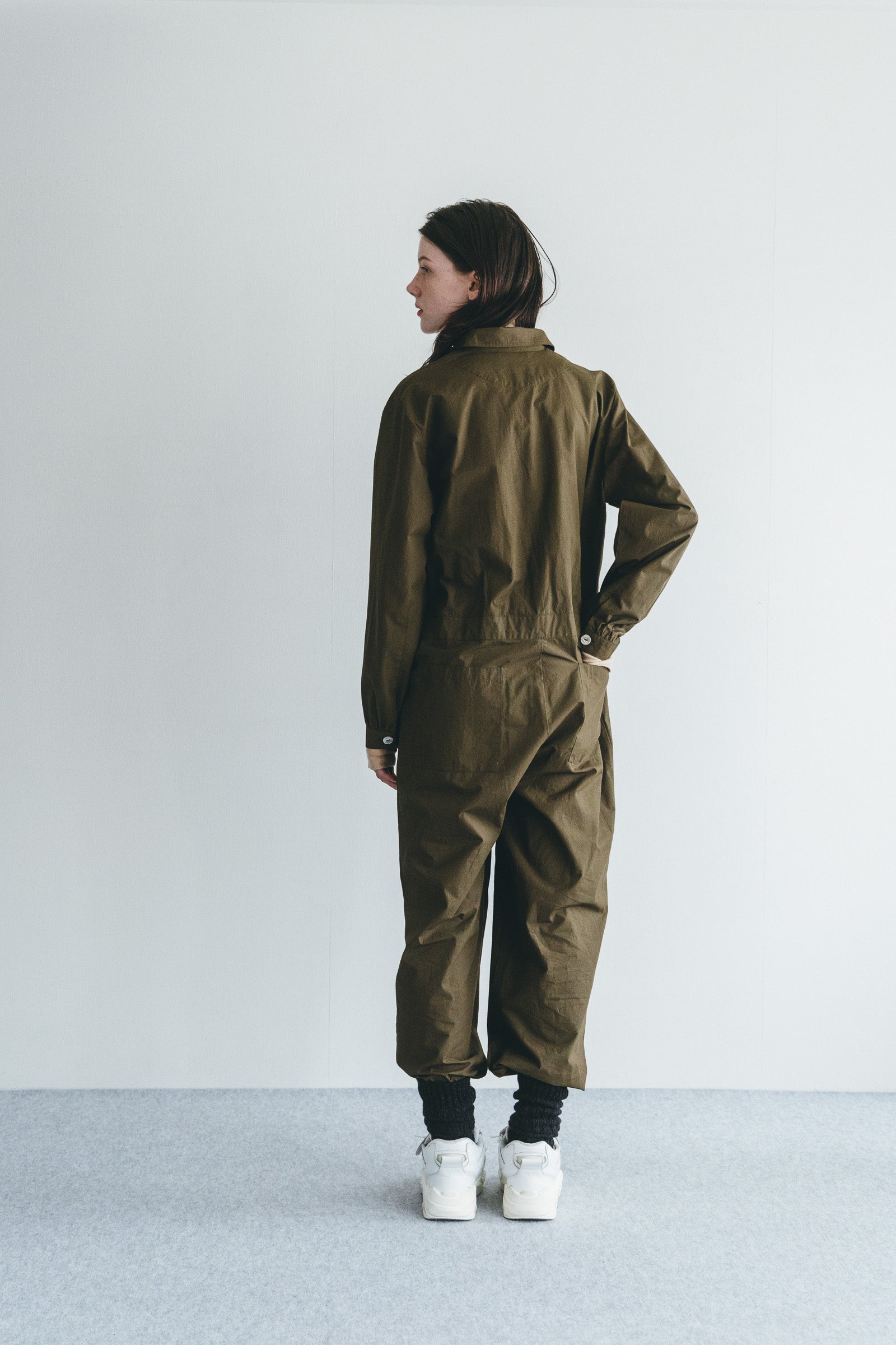 Women Relaxed Fit Buttoned Straight Jumpsuit - Khaki