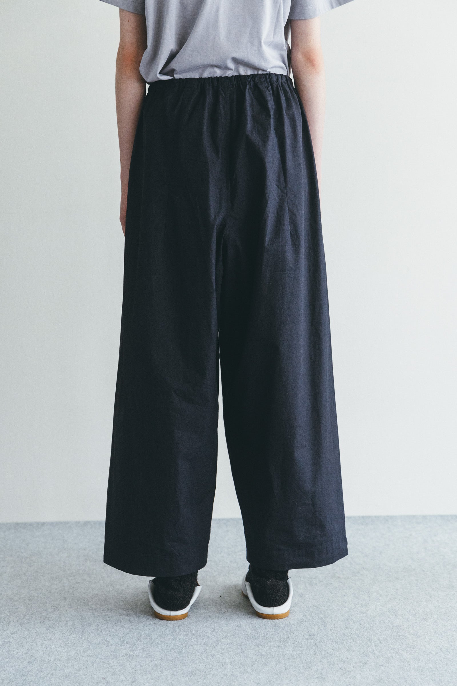 Women Wide Loose Drawstring Pants - Navy