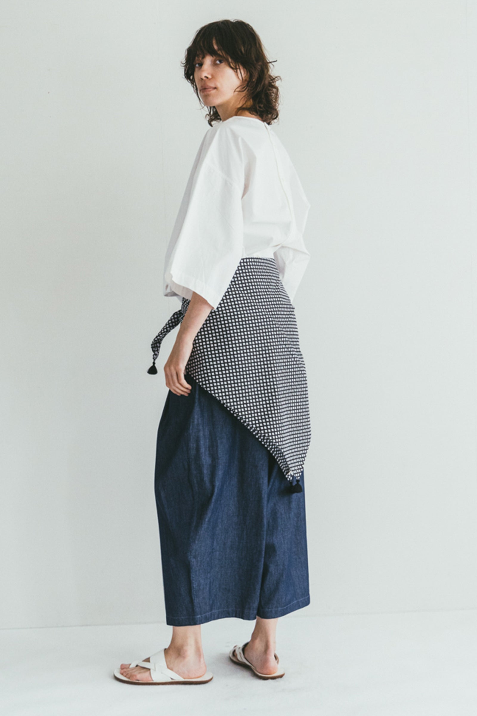 Cotton Square Scarf - Print Black Bird