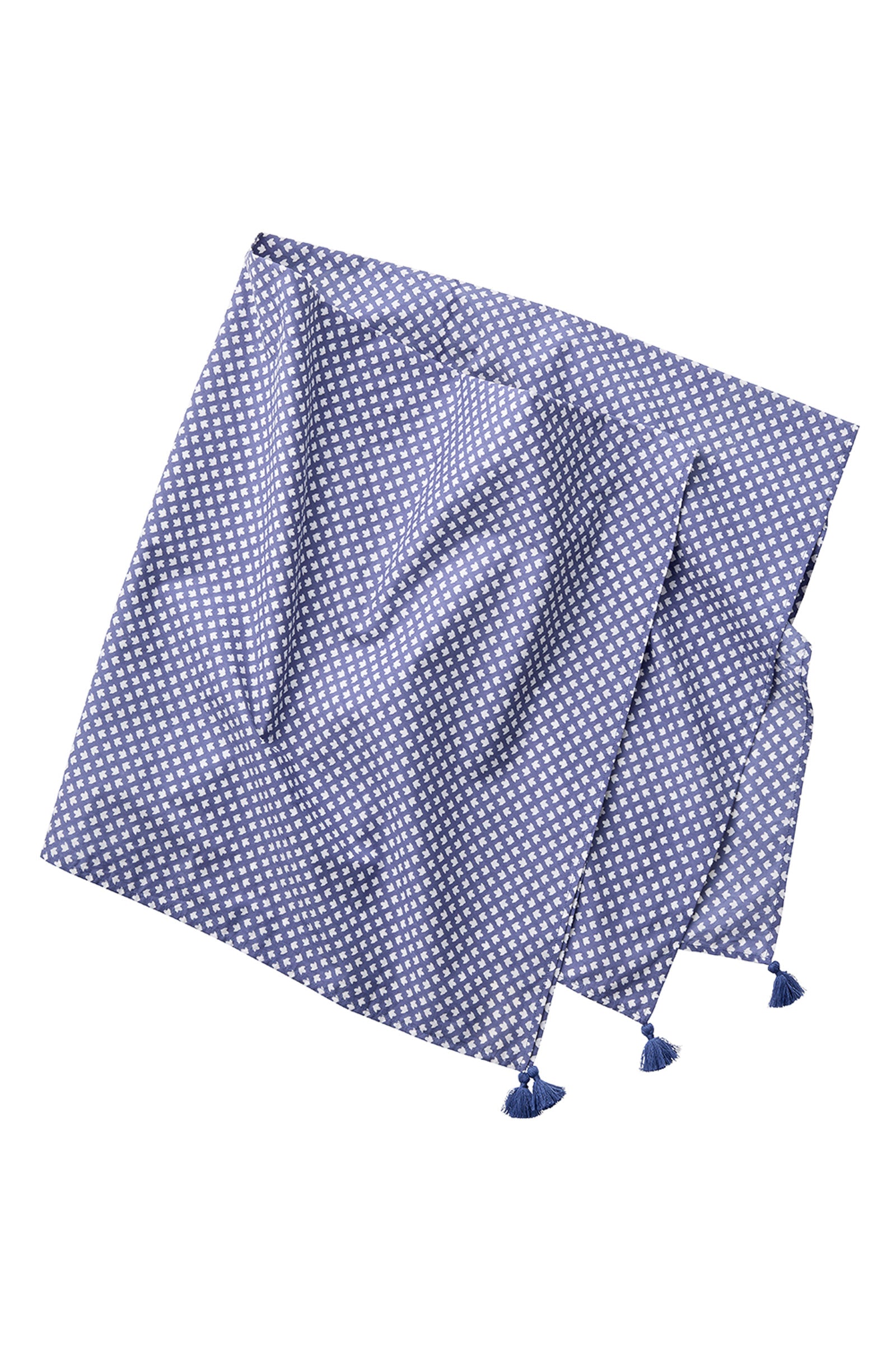 Cotton Square Scarf - Print Blue
