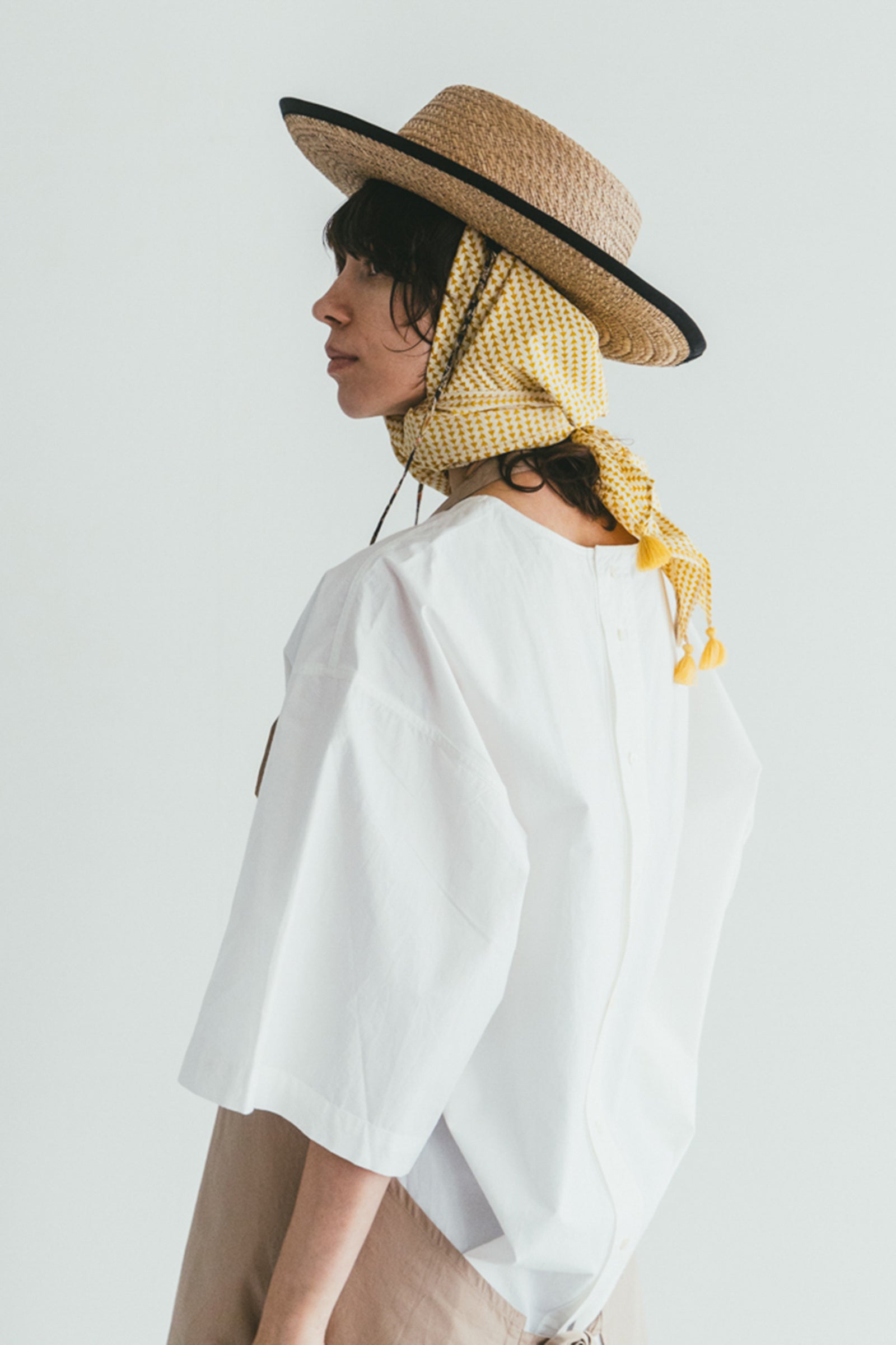 Cotton Square Scarf - Print Yellow