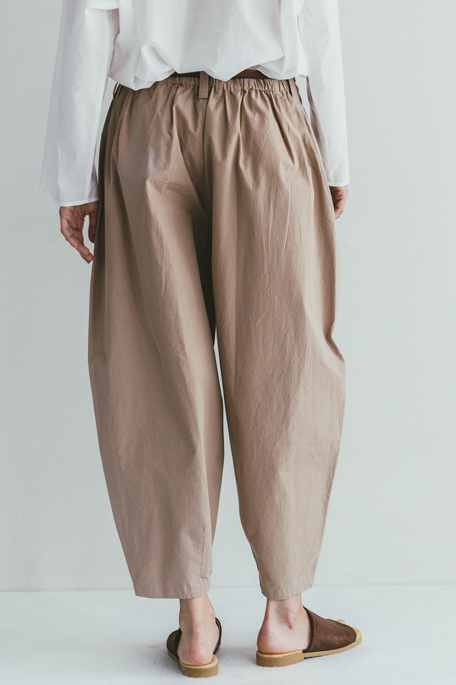 Women Cotton Relaxed Pants - Beige