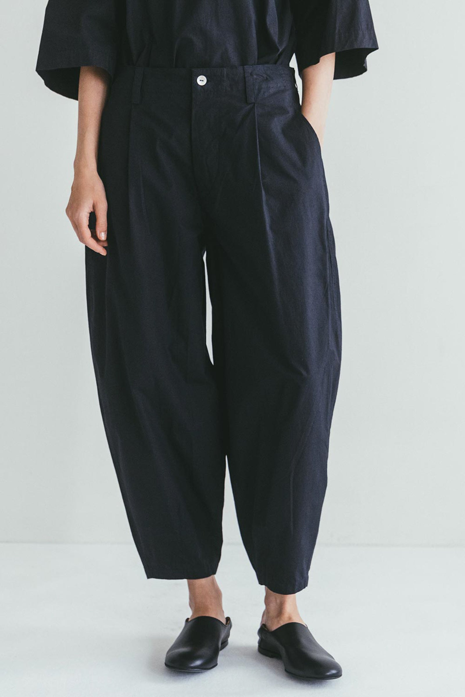 Women Cotton Relaxed Pants - Navy