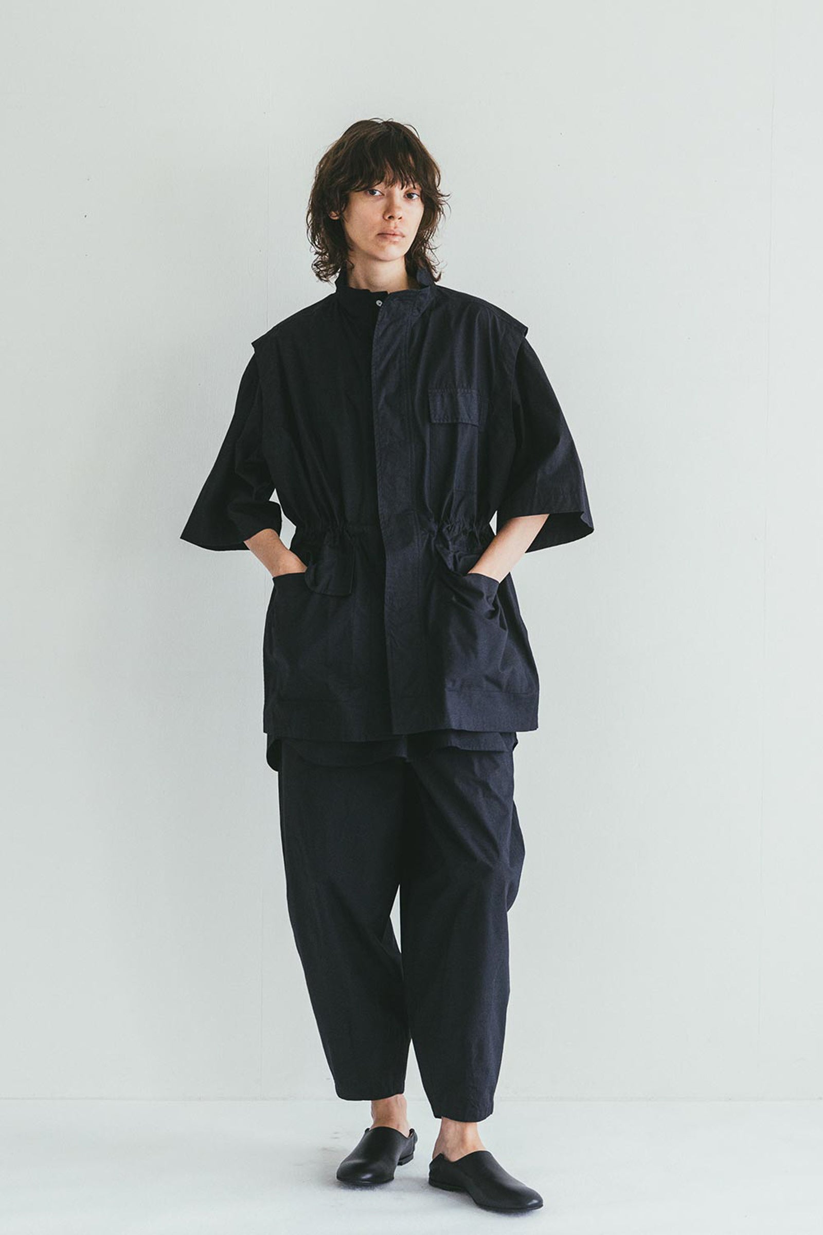 Women Cotton Relaxed Pants - Navy