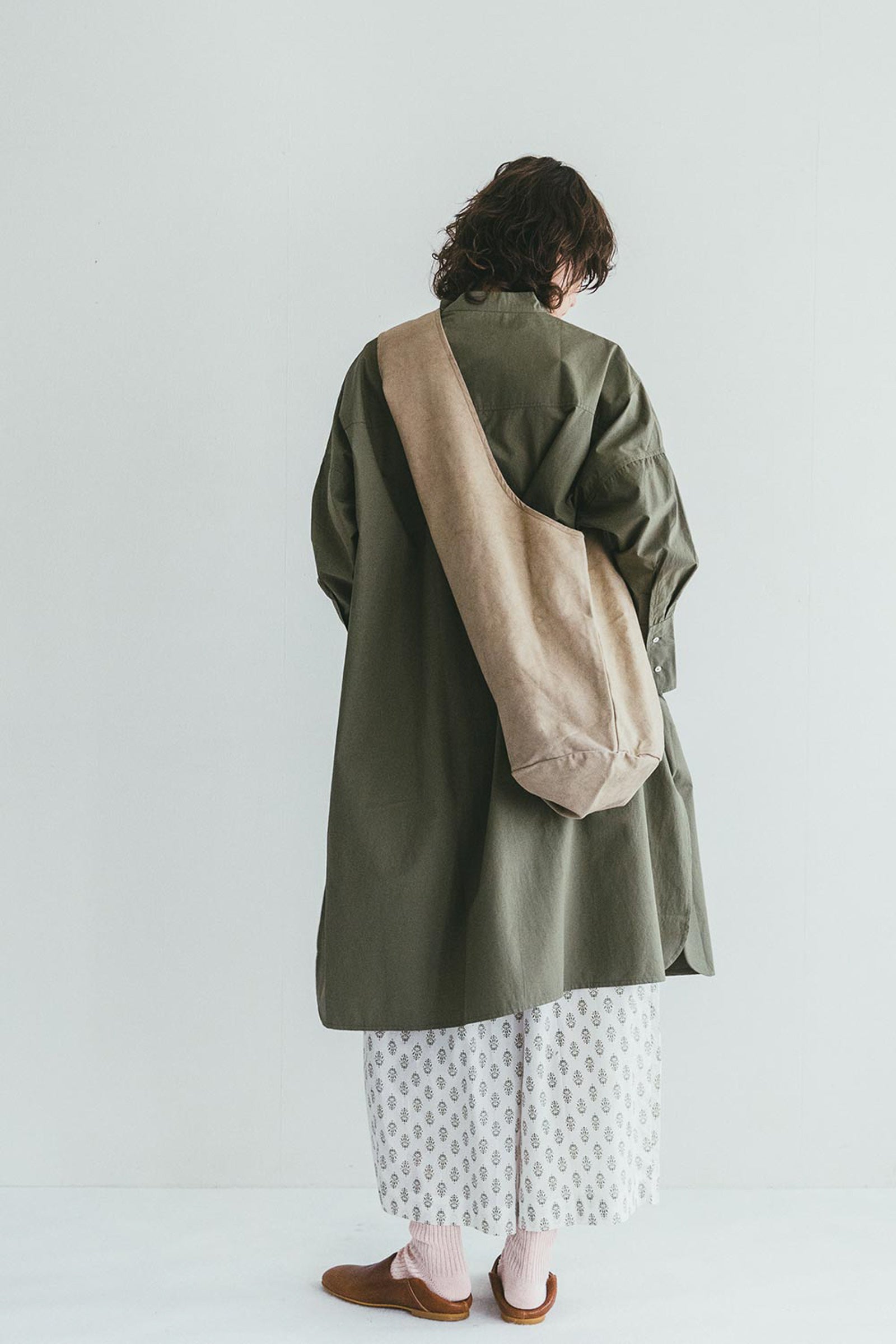 Women Long Sleeve Box Dress - Sage Green