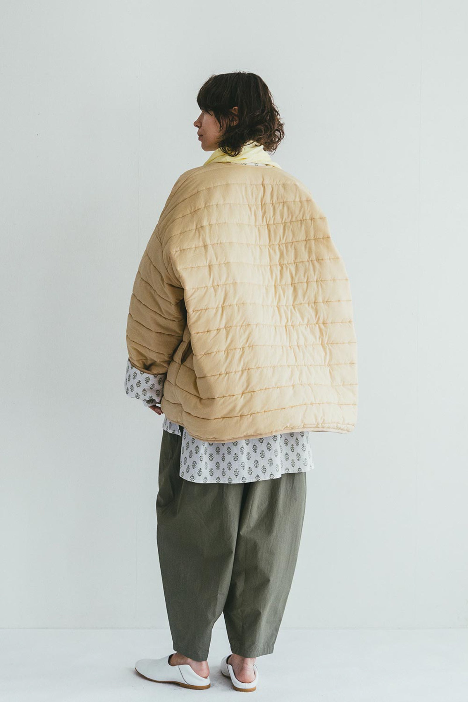 Relaxed Women Quilted Reversible Spring Jacket - Beige