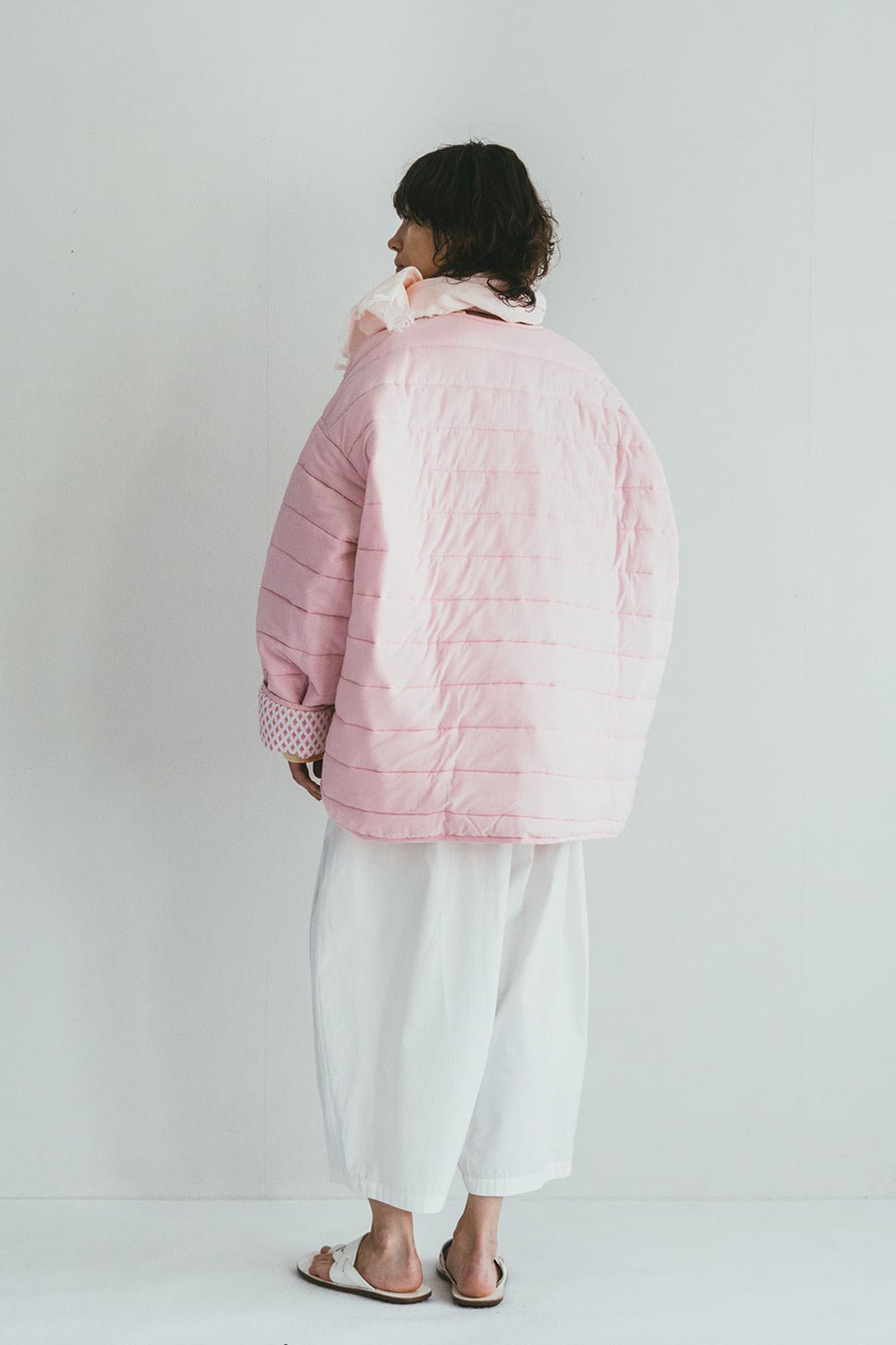 Relaxed Women Quilted Reversible Spring Jacket - Pink