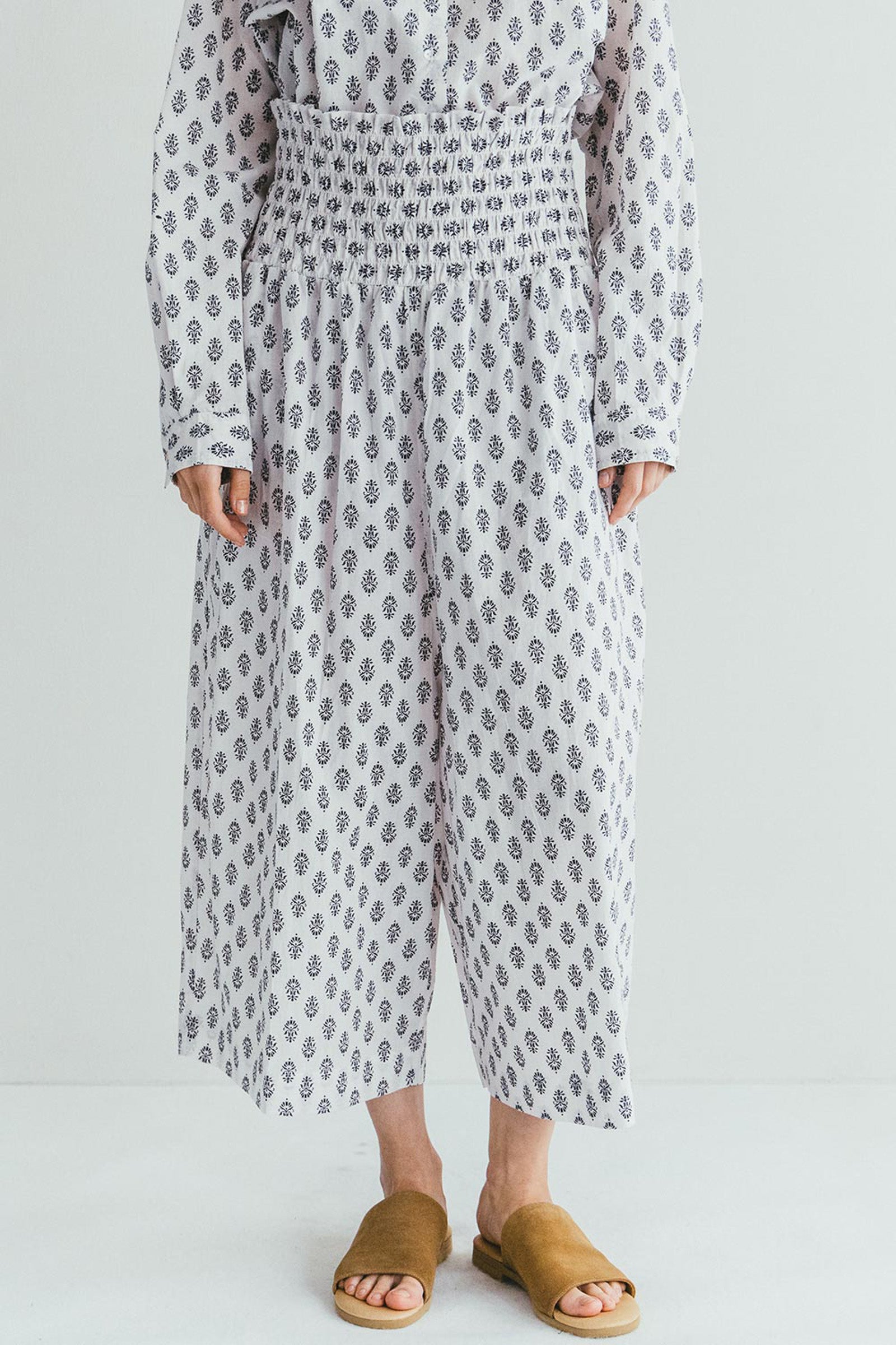 Women Cotton Shiring Pants - Print Black