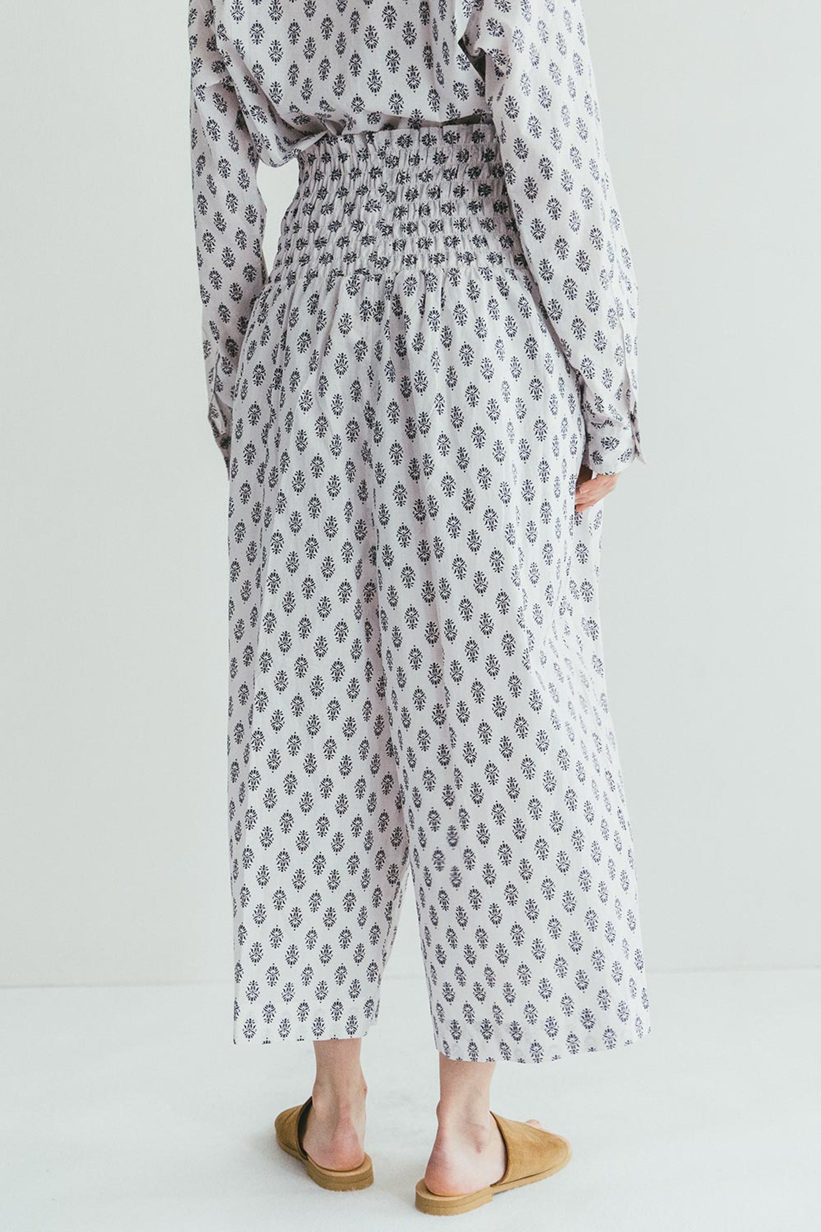 Women Cotton Shiring Pants - Print Black