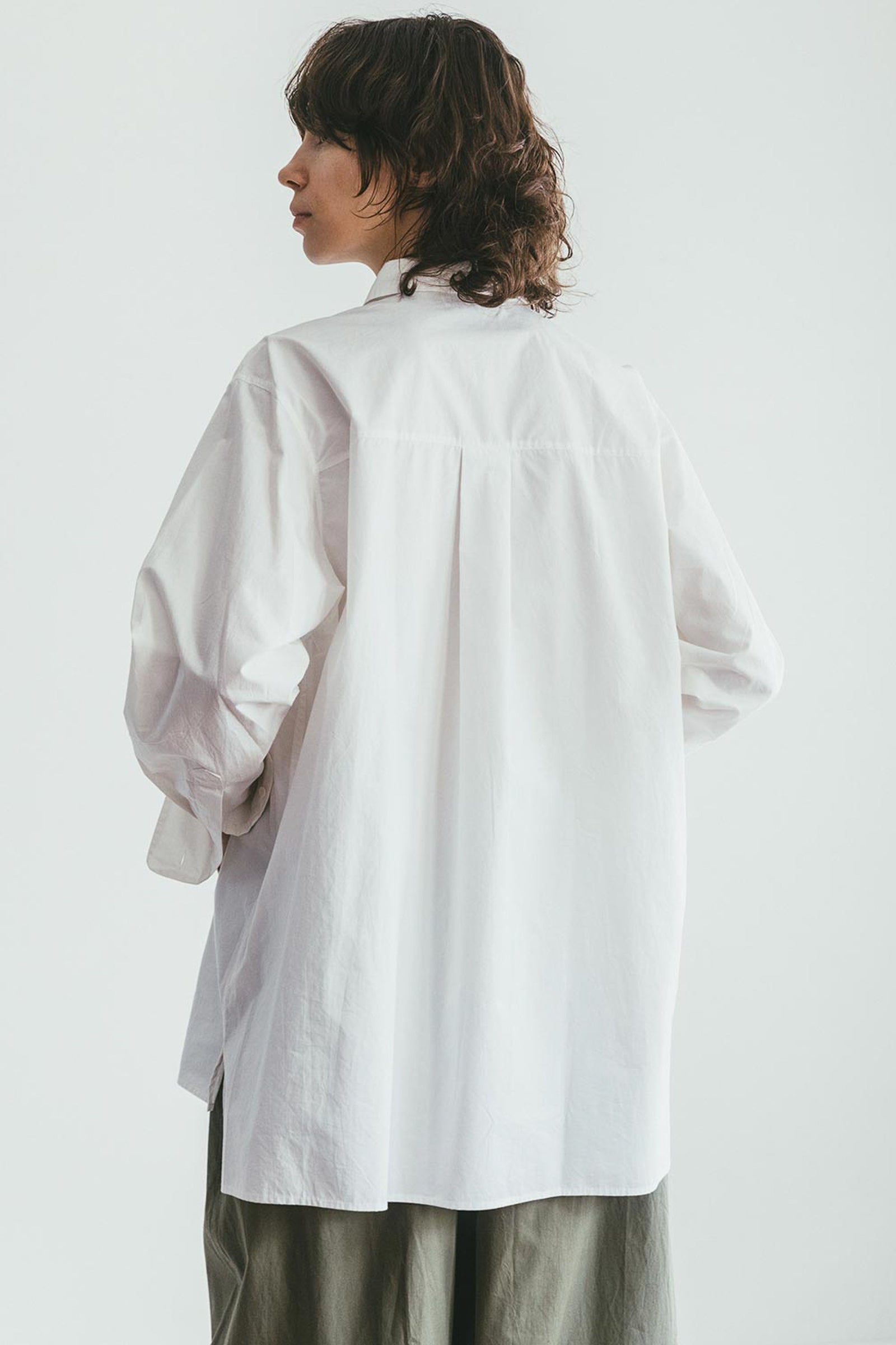 Women Cotton Shirt Long Sleeve - Off White