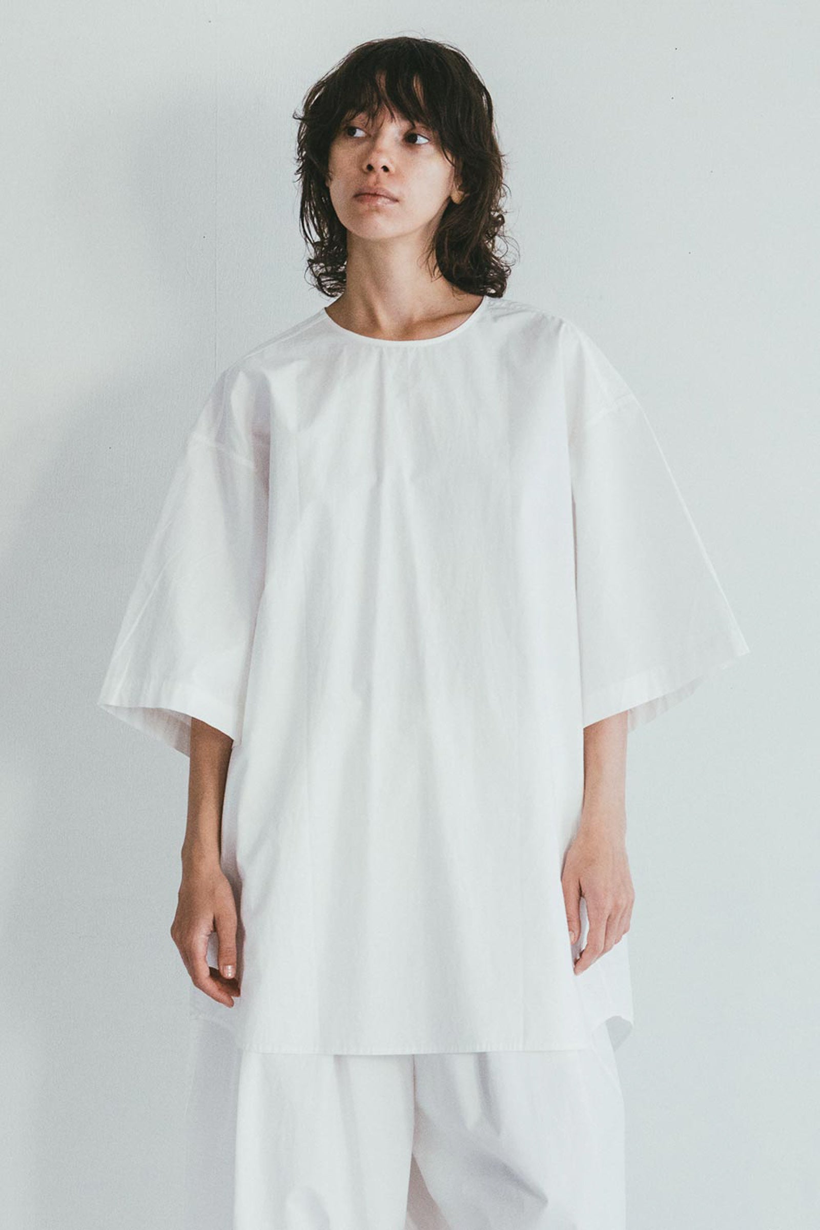 Oversized Cotton Buttoned Top - Off White