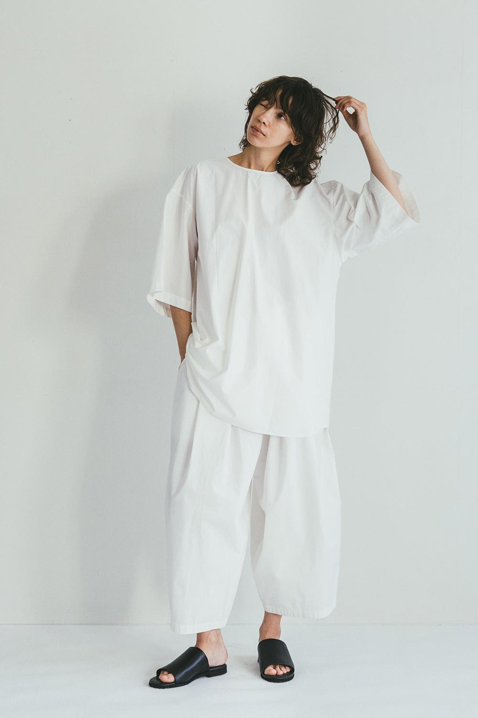 Oversized Cotton Buttoned Top - Off White