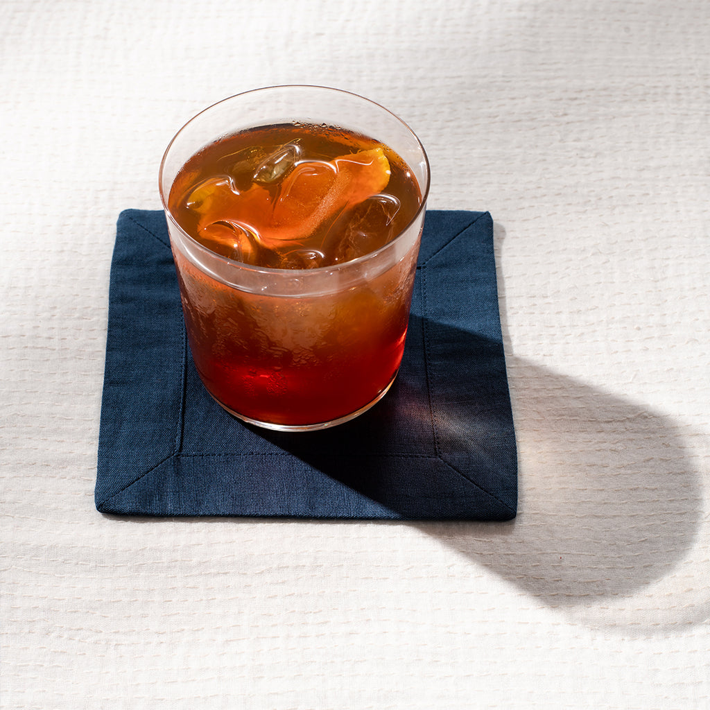 Linen Cocktail Napkins [Black, Set of 4]
