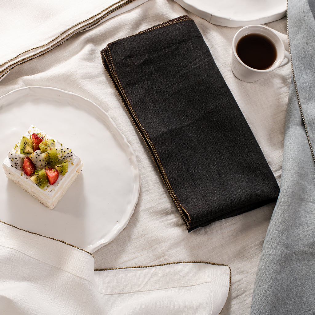 Handmade Linen Napkin Set of 4 (Multi Color)