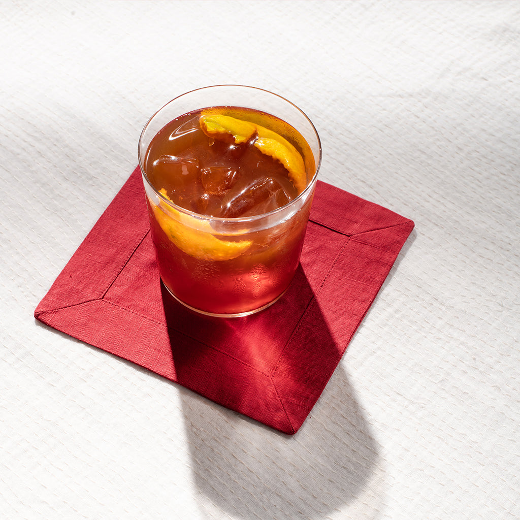 Linen Cocktail Napkins [Black, Set of 4]